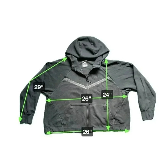 Nike Tech Fleece Windrunner Hoodie Women’s Plus Size 2X Black - Picture 3 of 4